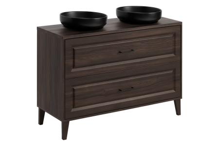 Produse - Set Mobilier Dorothy Ristretto 120 cm, cu Blat și Lavoar pe Blat River, Ristretto Stejar - COMAD