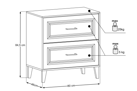 Set Mobilier Dorothy Ristretto 80 cm, cu blat, Ristretto Stejar - COMAD [2]
