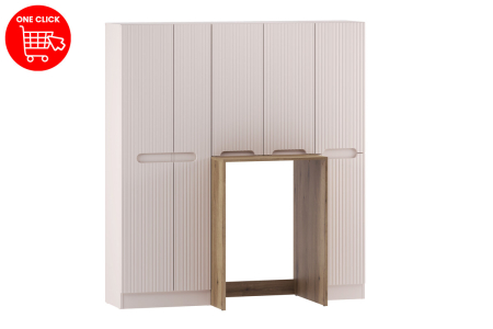 Set Mobilier Baie Nova Cashmere, cu Mască Mașină de Spălat și Dulapuri Înalte, Cașmir Mat - COMAD [1]