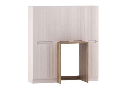 Promotii - Set Mobilier Baie Nova Cashmere, cu Mască Mașină de Spălat și Dulapuri Înalte, Cașmir Mat - COMAD