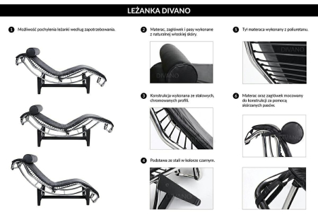 Șezlong Divano Pony 167x62x70 cm, Mat - King Home [4]