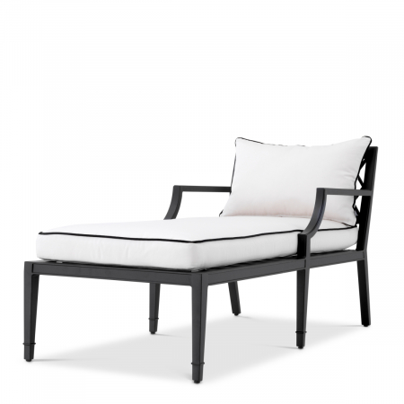   Șezlong exterior Bella Vista din pânză sunbrella neagră 113642 EICHHOLTZ [4]