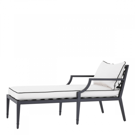   Șezlong exterior Bella Vista din pânză sunbrella neagră 113642 EICHHOLTZ [2]