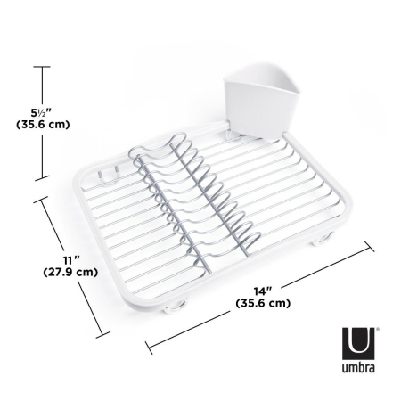 Sită de Scurs Vase Sinkin 28x35x14 cm, Metal și Plastic Alb Nichel - Umbra [5]