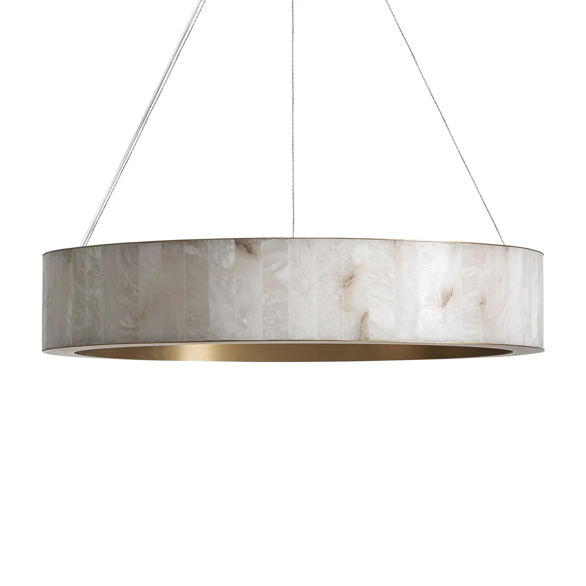 Lustre Living - Sora Lampa de Tavan din Alabastru și Fier Auriu, 80x80x15cm, VicalHome 38140 VicalHome 38140