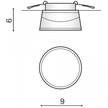 Spot baie LED 7W tip incastrat Sipho 9x6 cm, abajur acril si detalii din aluminiu, IP44, AZ 2772 - Azzardo [2]