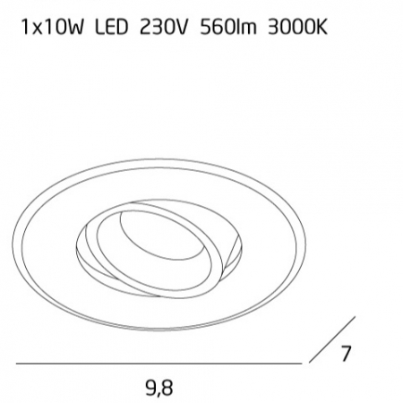 Spot alb ajustabil iluminare LED Kob Ø 9,8 cm din metal, H0085 - Maxlight [3]