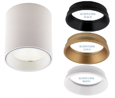 Spot aplicabil alb cu inel in diverse finisaje LED Eken Ø 6 cm din metal, C0155+RC0155/C0156 GOLD - Maxlight [2]