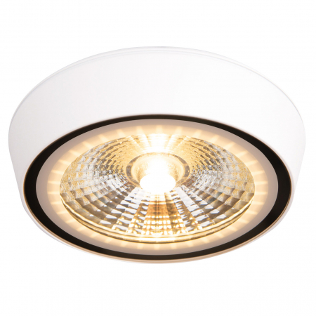 Spoturi si becuri - Spot aplicabil alb rotund iluminare LED Franco Ø 12,8 cm metal/sticla IP65, C0207 - Maxlight