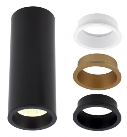 Spot aplicabil negru cilindric cu iluminare LED Luan Ø 6 cm din metal, C0154 - Maxlight [1]