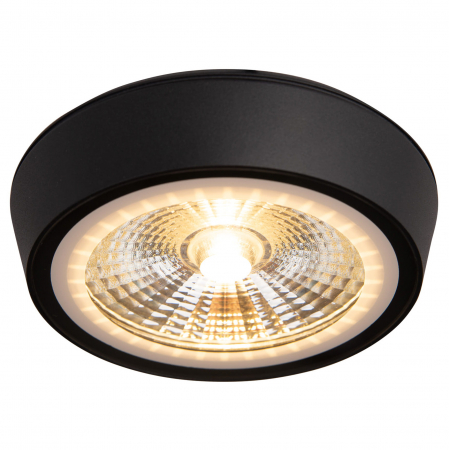 Spoturi si becuri - Spot aplicabil negru rotund iluminare LED Franco Ø 12,8 cm metal/sticla IP65, C0208 - Maxlight