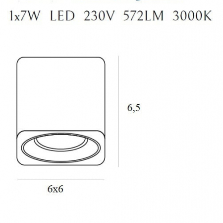 Spot aplicabil patrat alb cu inel in diverse finisaje LED Eken 6x6 cm din metal, C0156+RC0155/C0156 GOLD - Maxlight [1]