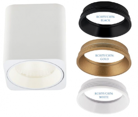 Spot aplicabil patrat alb cu inel in diverse finisaje LED Eken 6x6 cm din metal, C0156+RC0155/C0156 GOLD - Maxlight [2]
