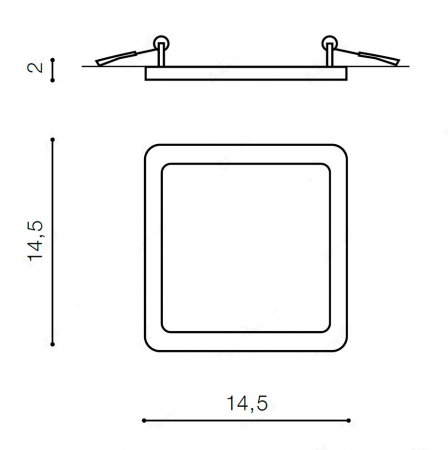Spot baie LED patrat alb/negru tip incastrat Upasa 14,5 x 14,5 cm, rama metalica, IP44, AZ 2837 - Azzardo [3]