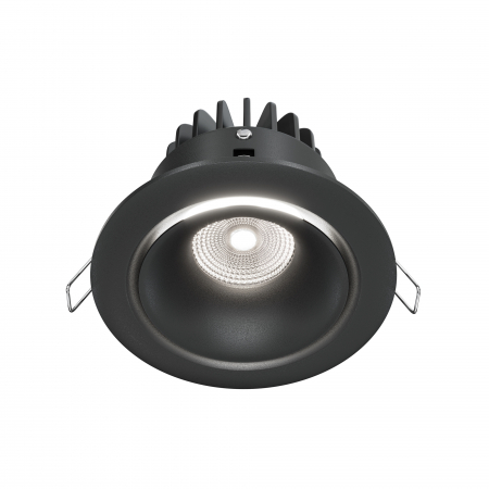 Spoturi si becuri - Spot LED 12W Incastrat, Maytoni, 830lm, Lumina Neutra (4000K), Negru