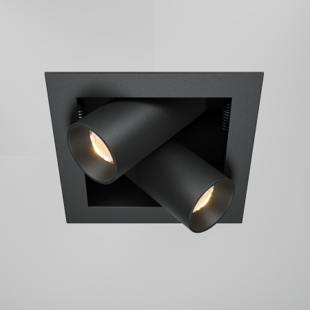 Spoturi si becuri - Spot LED 14W Incastrat, Maytoni, 1000lm, Lumina Calda (3000K), Negru