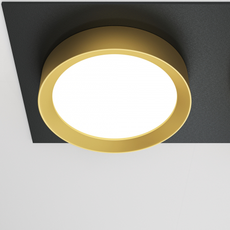 Spot Hoop DL086-02-GX53-SQ-BG, 2xGX53, negru+auriu, IP20, Maytoni [1]