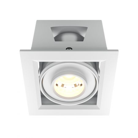 Spoturi si becuri - Spot LED 10W Incastrat, Maytoni, 750lm, Lumina Calda (3000K), Alb