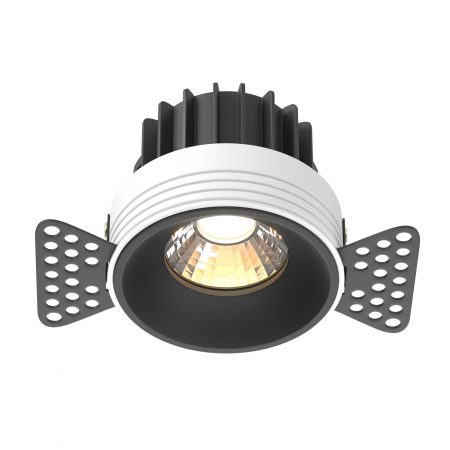 Spoturi si becuri - Spot LED 12W Incastrat, Maytoni, 880lm, Lumina Calda (3000K), Negru