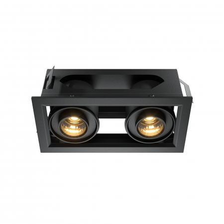 Spoturi si becuri - Spot LED 20W Incastrat, Maytoni, 1300lm, Lumina Calda (3000K), Negru