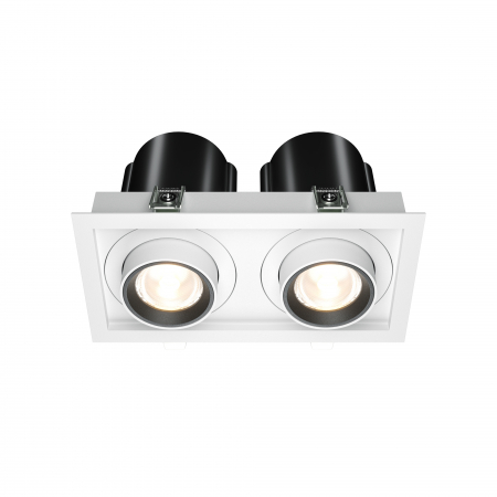 Spoturi si becuri - Spot LED 20W Incastrat, Maytoni, 1450lm, Lumina Calda (3000K), Alb