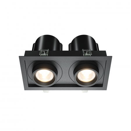 Spoturi si becuri - Spot LED 20W Incastrat, Maytoni, 1450lm, Lumina Calda (3000K), Negru