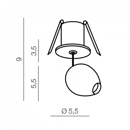 Spot LED incastrabil negru Yolot, design modern, AZ 3093 - Azzardo [1]