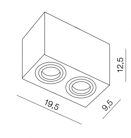 Spot lumina dublu patrat aplicat Bermu19,5 cm, metal diverse culori, design modern, AZ 1353 - Azzardo [7]