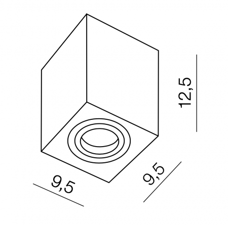 Spot lumina patrat aplicat Bermu 9,5x9,5 cm, metal diverse culori, design modern, AZ 0873 - Azzardo [16]