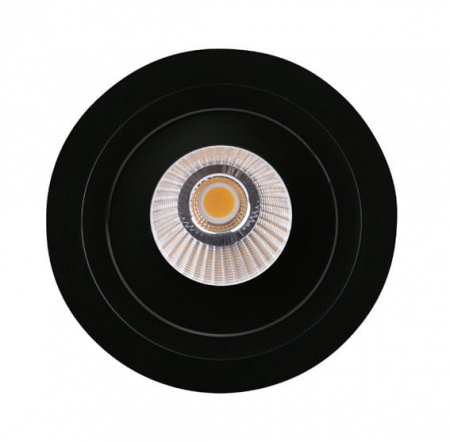 Spoturi si becuri - Spot negru rotund ajustabil cu iluminare LED Lens Ø 9,5 cm metal/acril, H0110 - Maxlight