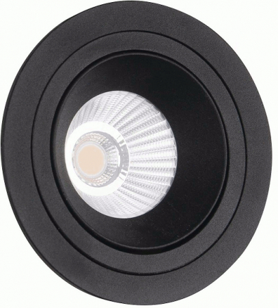 Spot negru rotund ajustabil cu iluminare LED Lens Ø 9,5 cm metal/acril, H0110 - Maxlight [1]