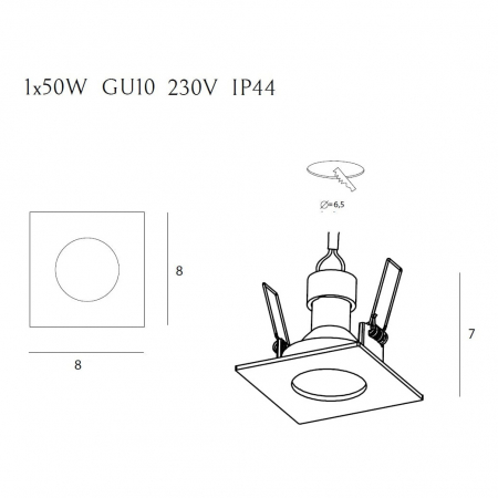 Spot patrat alb/negru Detta 8x8x7 cm metal/sticla, H0093 - Maxlight [1]