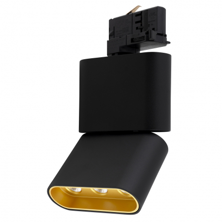 Produse - Spot pe sina ajustabil negru iluminare LED Akan 11x3,5x16,3 cm din metal, adaptor trifazic, S0002 - Maxlight