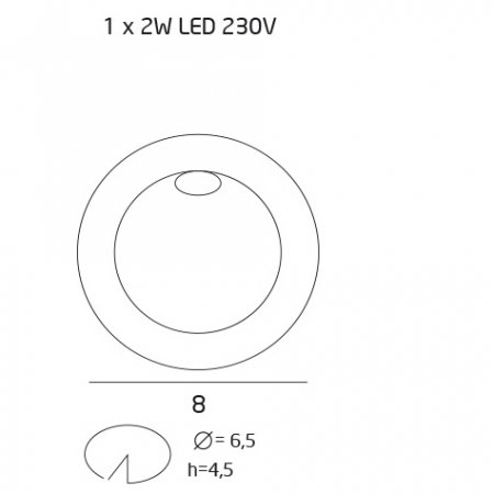 Spot rotund alb LED Rick Ø 8 cm metal IP54, H0074 - Maxlight [2]