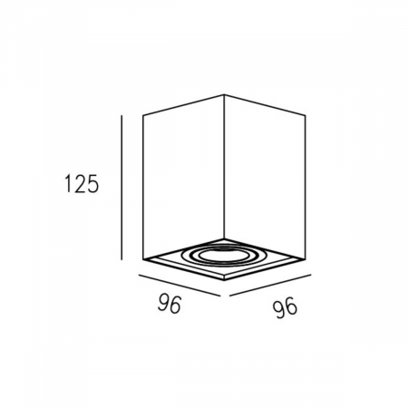 Spot tavan alb patrat tip aplicat QUADRO metal, orientare reglabila, 003064-001152 - Zumaline [1]