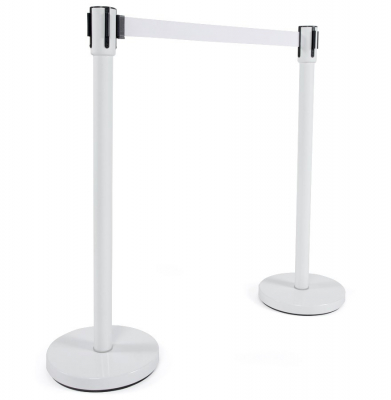 Accesorii - Stalpi albi de delimitare acces cu banda detasabila PUBLI 120 cm, OA00030WH - Kokoon
