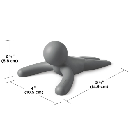 Stoper de Ușă Buddy Gri Închis din Guma Termoplastică Ciemno Szary, 15x6x11cm, Umbra 1013258-149 [2]