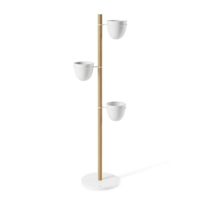 Suport flori camera cu 3 ghivece ceramice Velia 140 cm, lemn masiv fag/metal, 1013880-668 - King [1]