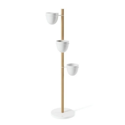 Suport flori camera cu 3 ghivece ceramice Velia 140 cm, lemn masiv fag/metal, 1013880-668 - King [2]