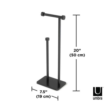 Suport pentru Hârtie Igienică Cappa 19x12x50 cm, Metal Lustruit Negru - Umbra [6]