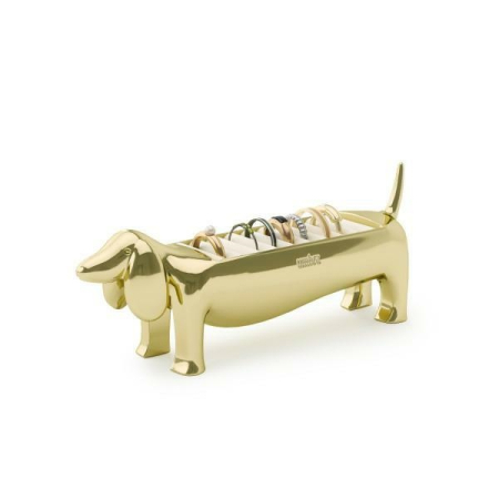 Produse - Suport pentru Inele Dachsie 14x4x6 cm, Metal și Catifea Auriu - Umbra