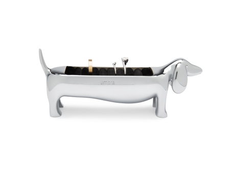 Suport pentru inele Dachsie 14x4x6 cm, Metal și Catifea Cromat - Umbra [2]