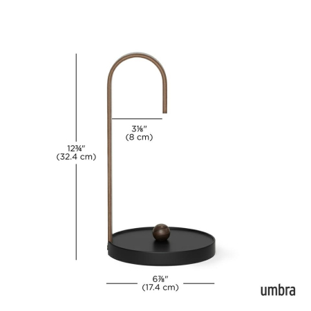 Suport pentru Prosop de Hârtie Bellwood 17x17x31 cm, Negru/Nuc - Umbra [6]