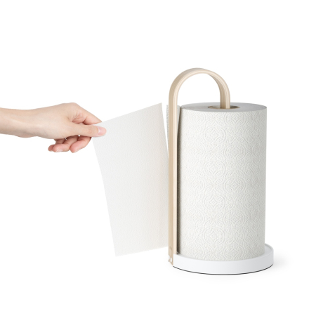 Suport pentru Prosop de Hârtie Bellwood 17x17x31 cm, Lemn Alb - Umbra [4]