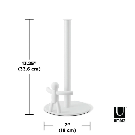 Suport pentru Prosop de Hârtie Buddy 18x19x34 cm, Metal și Polipropilenă Alb - Umbra [5]