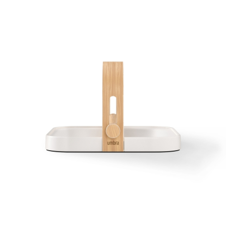 Suport pentru Șervețele Bellwood 20x20x13 cm, Lemn și Plastic Reciclat Natural Deschis; Alb Clasic - Umbra [3]