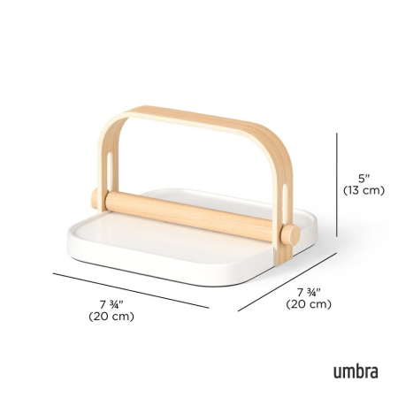 Suport pentru Șervețele Bellwood 20x20x13 cm, Lemn și Plastic Reciclat Natural Deschis; Alb Clasic - Umbra [5]