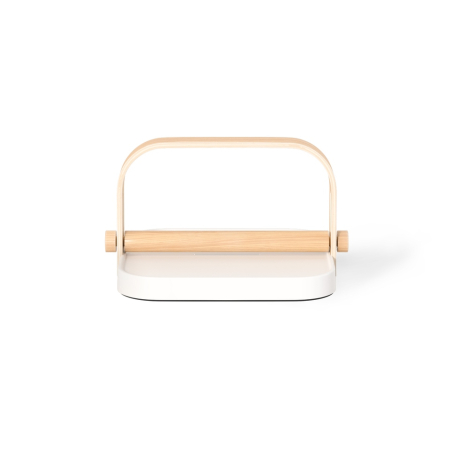 Suport pentru Șervețele Bellwood 20x20x13 cm, Lemn și Plastic Reciclat Natural Deschis; Alb Clasic - Umbra [1]
