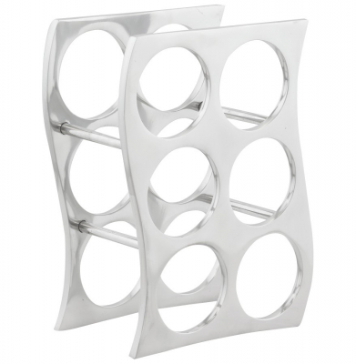 Elemente decor / Decoratiuni - Suport vin de design SIX modern Argintiu / Aluminiu