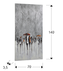Tablou acrilic canvas inalt Lueve 70x140 cm abstract oameni cu umbrele, 263474 - Schuller [3]
